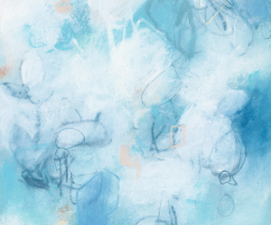 Sara Richardson contemporary art inspired by blue botanical abstract plants