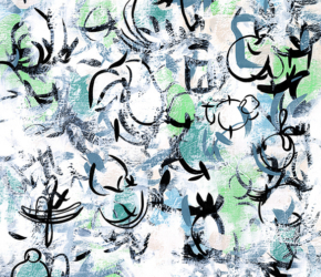 Abstract contemporary emotional paintings and drawings by Sara Richardson artist