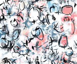 Modern abstract botanical inspired art by artist Sara Richardson