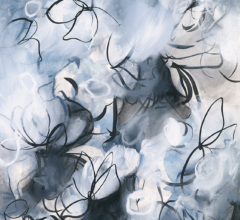 Abstract contemporary botanical inspired Sonnet in Blue by artist Sara Richardson Sonnet No.1