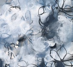 Abstract contemporary botanical inspired Sonnet in Blue by artist Sara Richardson Sonnet In Blue No.2