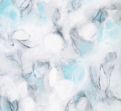 Float No.8 - Light Blue Suspension<br/>
Mixed media on 400gsm paper 18w x 24h in. Contemporary abstract botanic charcoal drawing by fine artist Sara Richardson