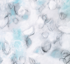 Float No.9 - Blue Suspension<br/>
Mixed media on 400gsm paper 18w x 24h in. Contemporary abstract botanic charcoal drawing by fine artist Sara Richardson