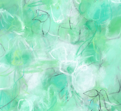 Float No.19 - Green Tensioned Suspension<br/>
Mixed media on 300gsm paper 15w x 20h in. Contemporary abstract botanic charcoal pastel art drawing paintings by fine artist Sara Richardson