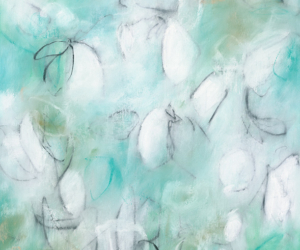 Float No.22<br/>
Mixed media on paper | <a href="https://www.shockandslaw.com/contact-richardson-fine-art" target="_blank" rel="noopener">inquire about this piece</a> Contemporary abstract botanic charcoal drawing by fine artist Sara Richardson