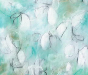 Contemporary abstract botanic charcoal drawing by fine artist Sara Richardson