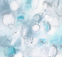 Float No.24 - Tensioned Suspension<br/>
Mixed media on 400gsm paper 18w x 24h in. Contemporary abstract botanic charcoal drawing by fine artist Sara Richardson