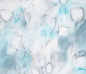 Contemporary abstract botanic charcoal drawing by fine artist Sara Richardson