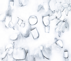 Contemporary abstract botanic charcoal drawing by fine artist Sara Richardson Sarah Richardson