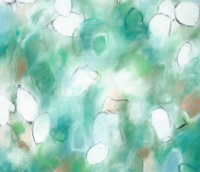 Contemporary abstract botanic charcoal drawing artwork by fine artist Sara Richardson