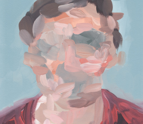 Portrait No.2<br/>
Acrylic on 300gsm paper 12w x 16h in. <br/>
<u><a href="https://www.shockandslaw.com/contact-richardson-fine-art" target="_blank" rel="noopener">original & licensing available</a></u> Abstract contemporary figurative paintings and artwork by fine artist Sara Richardson