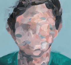 Portrait No.4<br/>
Acrylic on 300gsm paper 12w x 16h in. Abstract contemporary figurative paintings and artwork by fine artist Sara Richardson