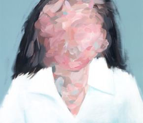 Portrait No.6<br/>
Acrylic on 400gsm paper 18w x 24h in. <br/><u><a href="https://www.shockandslaw.com/contact-richardson-fine-art" target="_blank" rel="noopener">original & licensing available</a></u> Abstract contemporary figurative paintings and artwork by fine artist Sara Richardson art collector curator collection