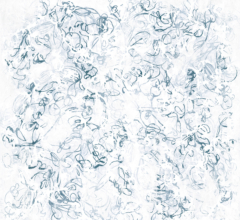 Chiffon No.1 - Open Veil Contemporary abstract botanic nature gray and white painting artwork by fine artist Sara Richardson