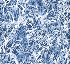 Blue Chiffon No.4<br />
Acrylic on stretched canvas 18w x 24h in. Contemporary abstract blue and white painting for collectors curators and advisorsby fine artist Sara Richardson Blue Chiffon No.4